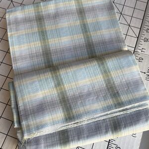 Vintage Dan River Handi-Cut Fabric 4 Yards 45” Pastel Plaid Dobby Cotton 1950s